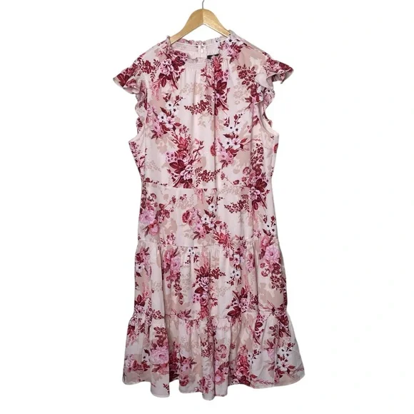 Floral Print Ruffle Sleeve Dress - Picture 3 of 13
